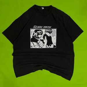 Sonic Youth Goo Album Art Graphic T-Shirt Mens XL Black Band Tee Short Sleeve